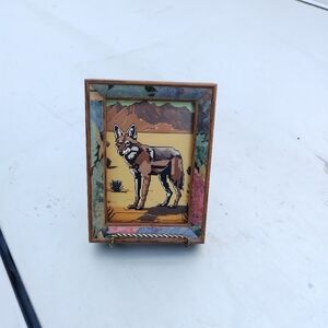 8 Bit Coyote In Desert Framed Mini Art Print By Neon Nicho Lo-fi Pixel Art